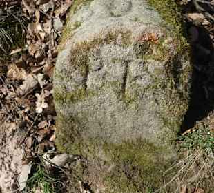 Historischer Grenzstein auf dem Schwanberg