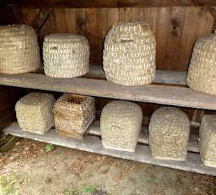 Bienenstöcke auf dem Außengelände des Museums