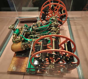 Antrieb der Schaufelräder des Dampfers