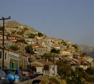 Ansicht von Molyvos hinauf zur Burg