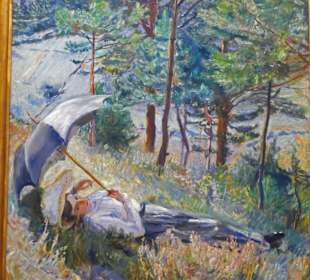 Frau mit Sonnenschirm; Slevogt  1901