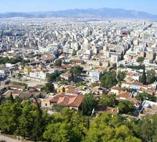 Ausblick von der Akropolis auf Athen