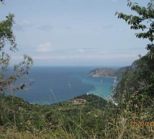 Strand Chiliadou in Sicht