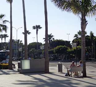 Bushaltestelle vor dem Gebäude