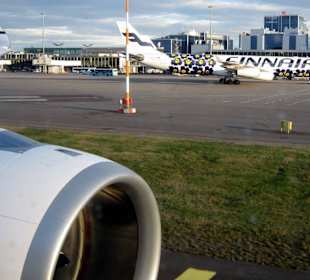 Finnair's brand-new A350 XWB departing to Oslo