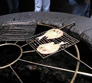 Restaurantgrill bei 300 - 400 ° aus 6 m Tiefe