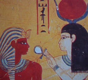 Thutmosis IV vor der Göttin Hathor
