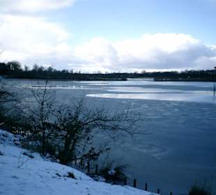 Blick über den zugefrorenen Dankernsee