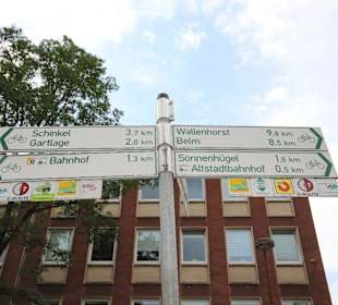 Radwegweiser in der Altstadt
