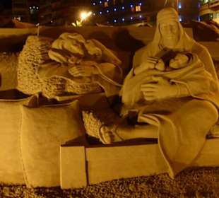 2018 Strand von Las Palmas: Sand-Weihnachtskrippe