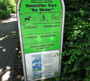 Infotafel am Eingang zum Eimsbütteler Park 