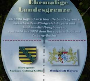Schild an der ehemaligen Landesgrenze HSC / KB