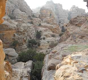 Einstieg in die Felslandschaft hinter Little Petra