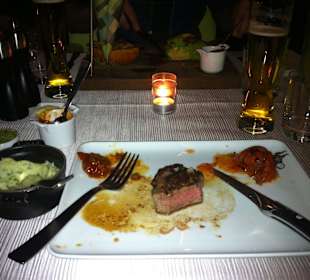 Rumpsteak medium-rare