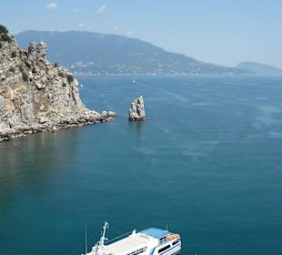 Aussicht mit Anlegestelle Schwalbennest