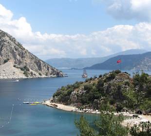 Blick auf die Bucht von Turunc auf dem Weg n. Amos
