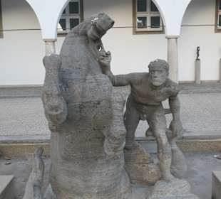Der Rossbändiger-Brunnen vor der Kunsthalle