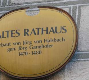 INFO-Schild am Alten Rathaus am Marienplatz