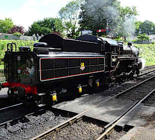 Dampflok wird umgespannt