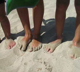 Strand-Sand-Füsse