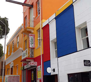 Bunte Häuser im Malay Quarter in Kapstadt