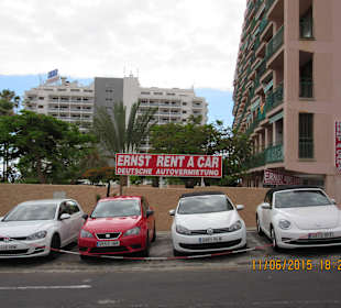 Mietwagen Fa. Ernst, 5 Gehminuten vom allsun Hotel Los Hibis