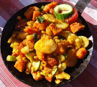 Kartoffelpfanne mit Kürbis
