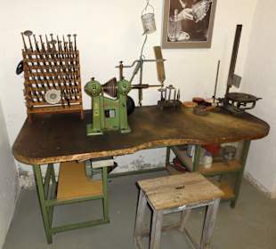 Arbeitsplatz eines Glasschleifers