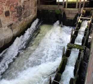 Die schäumende Ilmenau an der Wasserkunst