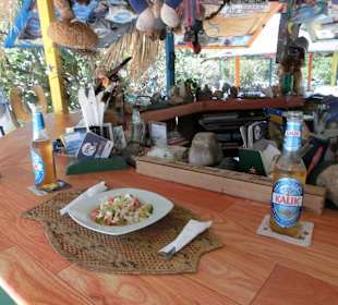 Conch Salat und Kalik Bier