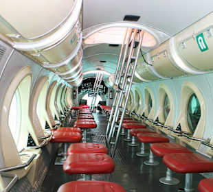 Inside our submarine. Seating for 44 & 2 crew