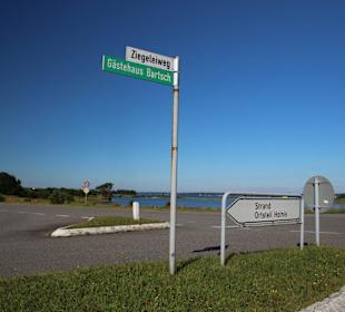Wegweiser auf der Halbinsel Holnis