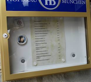 Speisekarte am Eingang