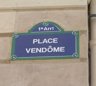 Strassenschild Place Vendome