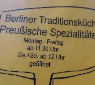 Öffnungszeiten lt. Speisekarte Mai 2025