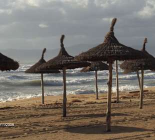 Sonnenschirme im Herbst