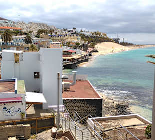 Blick auf den Strand von Jandia von der Treppe nach Morre Ja
