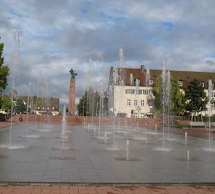 Wasserspiel auf dem Marktplatz