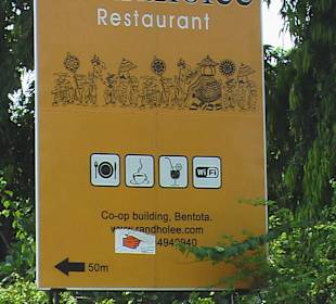 Schild ca. 300 m davor