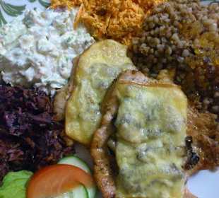 Indyk zapiekany z serem i pieczarkami