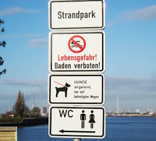 Infotafel am Strandpark Waller Sand