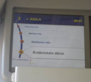 Haltestellenanzeige in Fahrzeugen