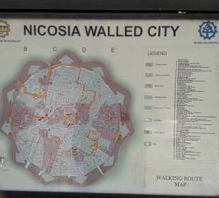 Alte Kartenansicht von Nikosia