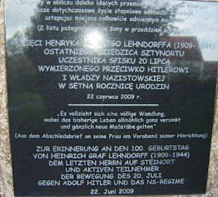 Gedenkstein für Heinrich Graf von Lehndorff