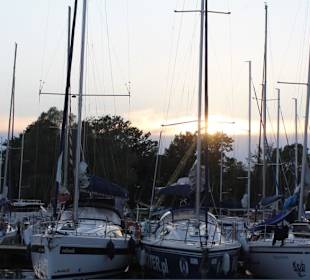 Abendl.Hafenidyll in Sztynort