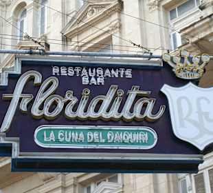 Werbeschild am Floridita