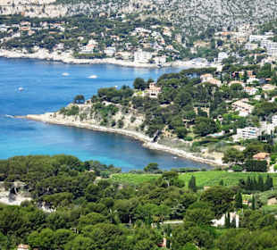 Blick von der Route auf die Bucht von Cassis