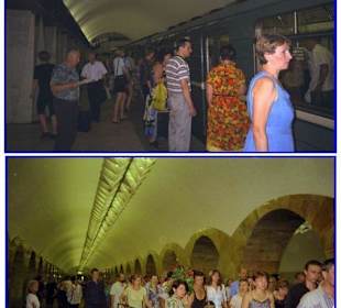 Im Zug der Metro in Moskau