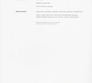 Qatar Airways, Menü Business Class