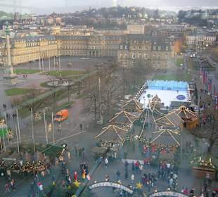 Veduta dall'alto con mercatini di Natale